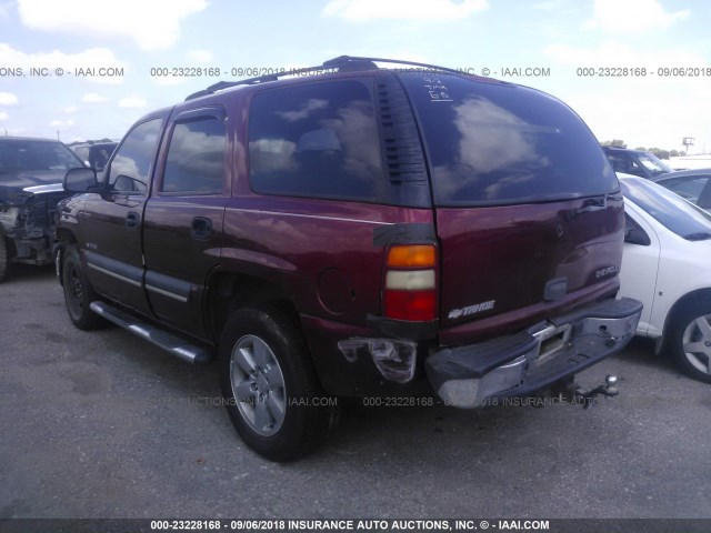 1GNEC13Z73R139496 - 2003 CHEVROLET TAHOE C1500 BURGUNDY photo 3