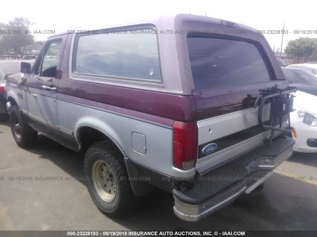 1FMEU15H6TLB72627 - 1996 FORD BRONCO U100 MAROON photo 3