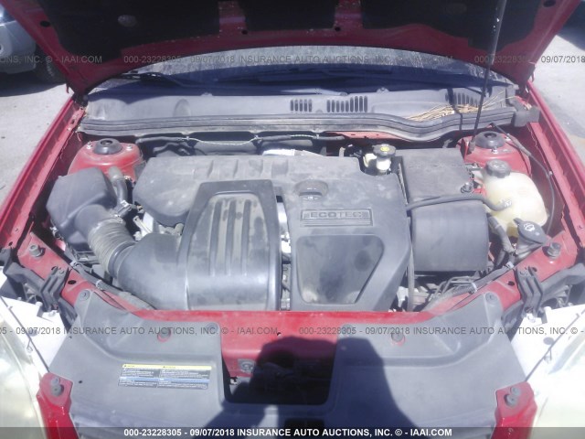 1G1AL15FX77402388 - 2007 CHEVROLET COBALT LT RED photo 10