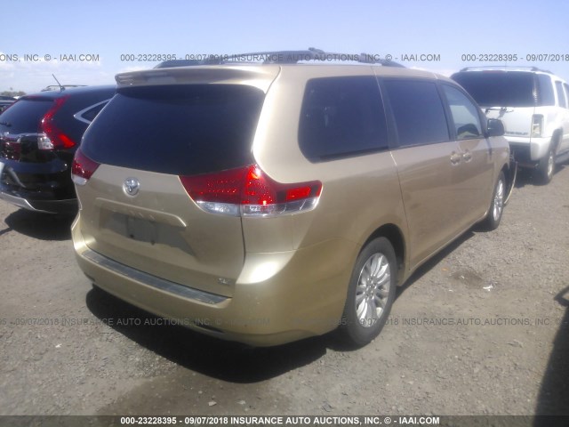 5TDYK3DC6CS178757 - 2012 TOYOTA SIENNA XLE/LIMITED TAN photo 4