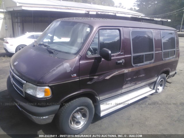 2B6HB21X5SK546321 - 1995 DODGE RAM VAN B2500 MAROON photo 2