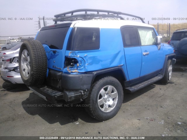 JTEBU11F870086878 - 2007 TOYOTA FJ CRUISER BLUE photo 4