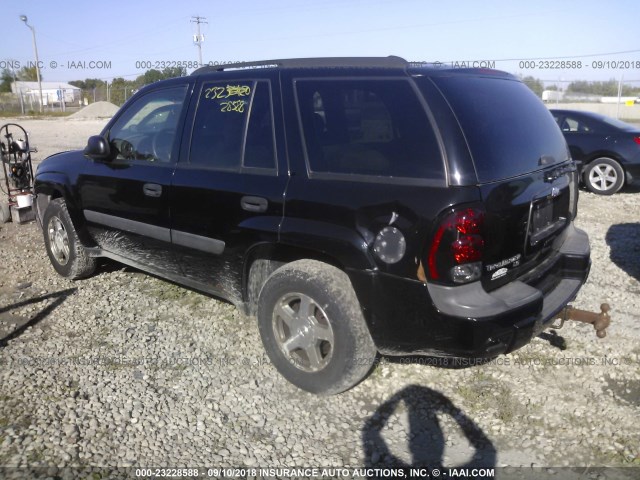 1GNDT13S752379657 - 2005 CHEVROLET TRAILBLAZER LS/LT BLACK photo 3