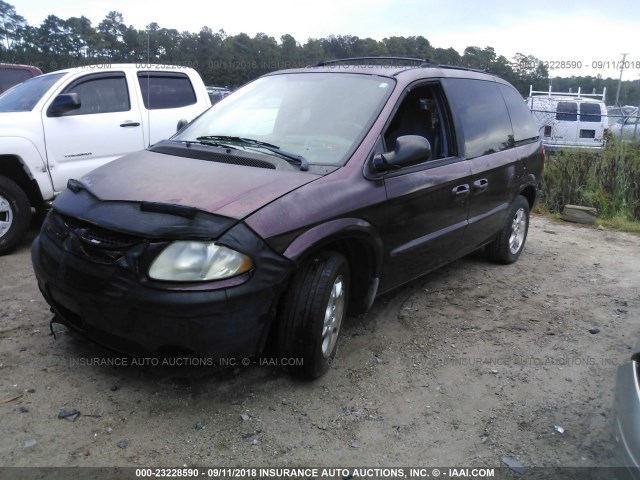 1D4GP45R64B510682 - 2004 DODGE CARAVAN SXT RED photo 2