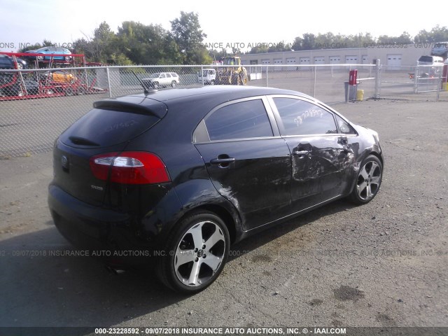 KNADN5A36C6088673 - 2012 KIA RIO EX/SX BLACK photo 4