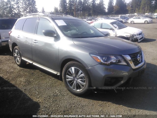 5N1DR2MM3JC658343 - 2018 NISSAN PATHFINDER S/SV/SL/PLATINUM GRAY photo 1