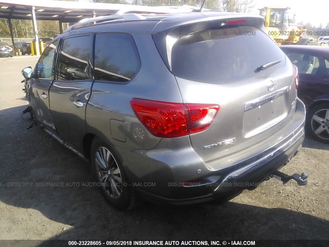 5N1DR2MM3JC658343 - 2018 NISSAN PATHFINDER S/SV/SL/PLATINUM GRAY photo 3