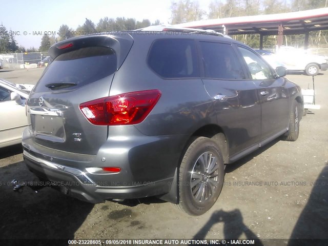 5N1DR2MM3JC658343 - 2018 NISSAN PATHFINDER S/SV/SL/PLATINUM GRAY photo 4