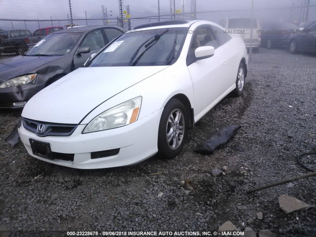 1HGCM72607A003725 - 2007 HONDA ACCORD EX WHITE photo 2