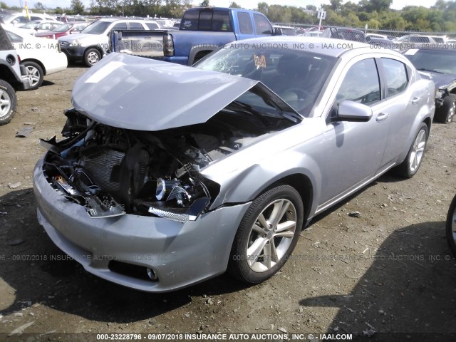 1C3CDZCB5DN544672 - 2013 DODGE AVENGER SXT SILVER photo 2