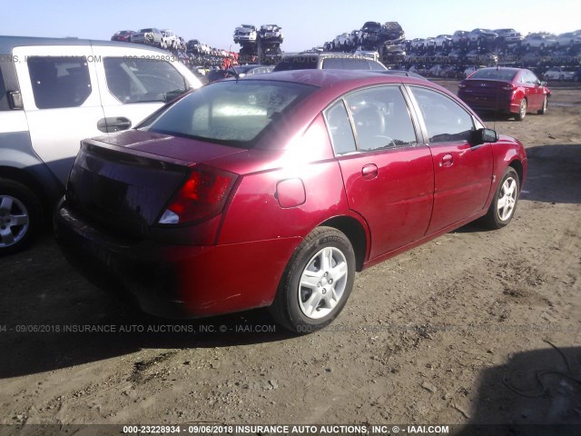 1G8AJ55FX7Z161158 - 2007 SATURN ION LEVEL 2 RED photo 4