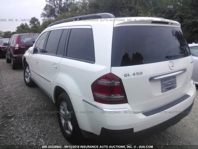 4JGBF71E67A237229 - 2007 MERCEDES-BENZ GL 450 4MATIC WHITE photo 3