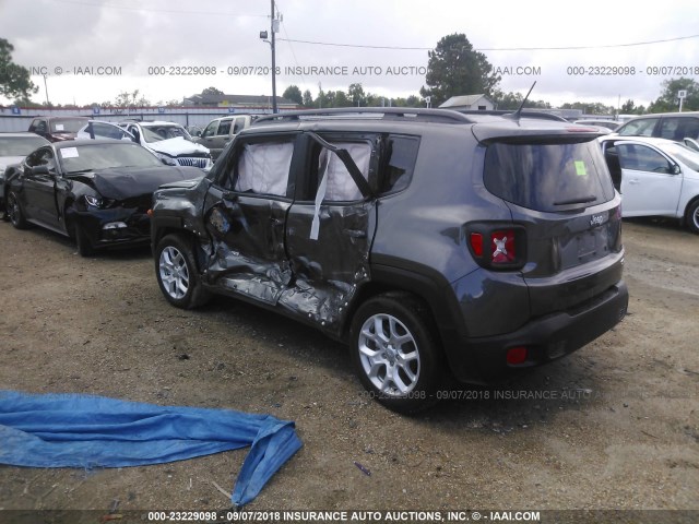 ZACCJABB5HPG18502 - 2017 JEEP RENEGADE LATITUDE GRAY photo 3