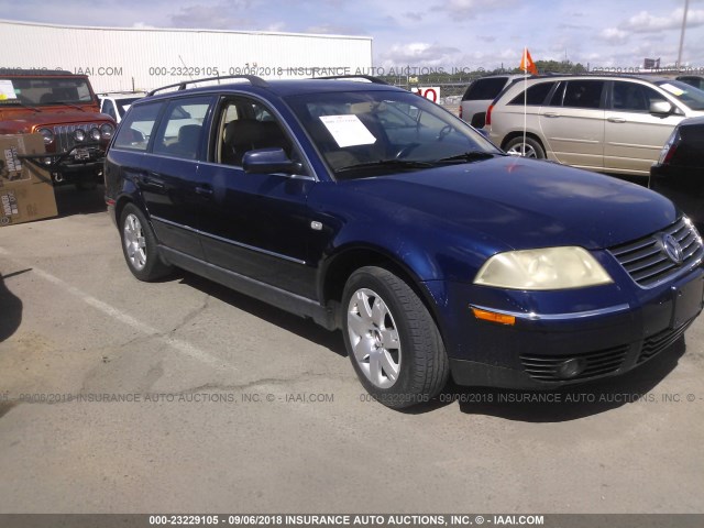 WVWWH63B52E150100 - 2002 VOLKSWAGEN PASSAT GLX BLUE photo 1