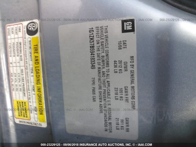 1G1ZK57B594183349 - 2009 CHEVROLET MALIBU LTZ 蓝色 照片 9