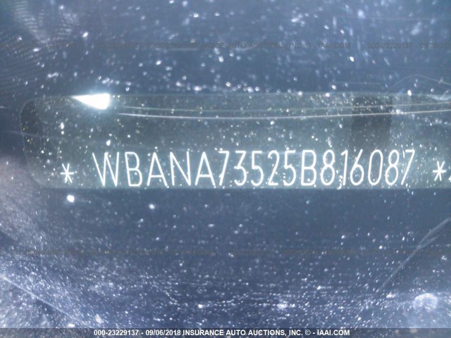 WBANA73525B816087 - 2005 BMW 530 I BLACK photo 9