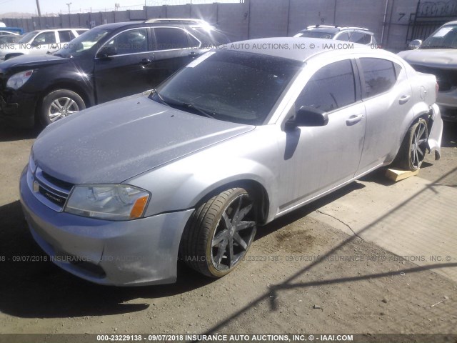 1C3CDZAB1DN652094 - 2013 DODGE AVENGER SE SILVER photo 2