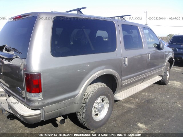 1FMSU45P44EA00422 - 2004 FORD EXCURSION EDDIE BAUER GRAY photo 4