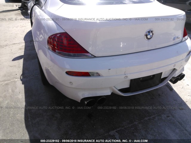 WBSEH93547B798326 - 2007 BMW M6 WHITE photo 6