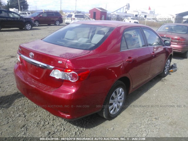 5YFBU4EE1DP107188 - 2013 TOYOTA COROLLA S/LE RED photo 4