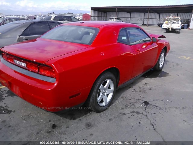 2B3CJ4DV6AH172698 - 2010 DODGE CHALLENGER SE RED photo 4