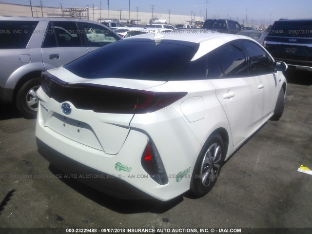 JTDKARFPXH3061123 - 2017 TOYOTA PRIUS PRIME  WHITE photo 4