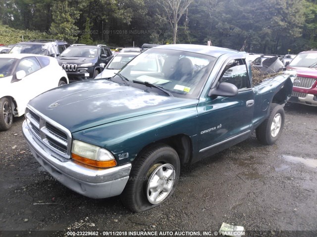 1B7FL26X3WS564269 - 1998 DODGE DAKOTA GREEN photo 2