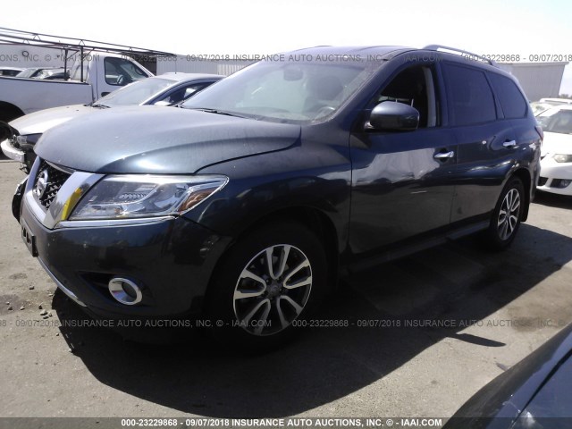 5N1AR2MN2GC645751 - 2016 NISSAN PATHFINDER S/SV/SL/PLATINUM Dark Blue photo 2