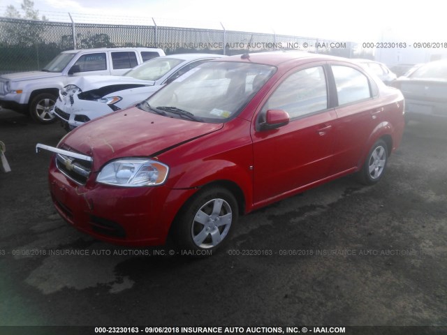 KL1TD56E89B644131 - 2009 CHEVROLET AVEO LS/LT RED photo 2