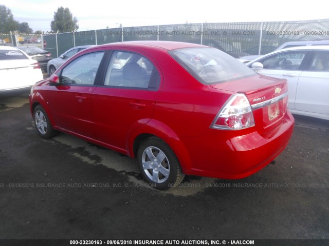 KL1TD56E89B644131 - 2009 CHEVROLET AVEO LS/LT RED photo 3