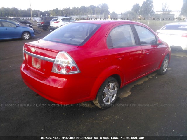 KL1TD56E89B644131 - 2009 CHEVROLET AVEO LS/LT RED photo 4