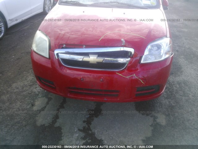 KL1TD56E89B644131 - 2009 CHEVROLET AVEO LS/LT RED photo 6