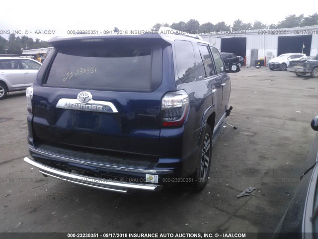 JTEBU5JR8J5490663 - 2018 TOYOTA 4RUNNER SR5 PREM/LTDL/TRAIL/TRD BLUE photo 4