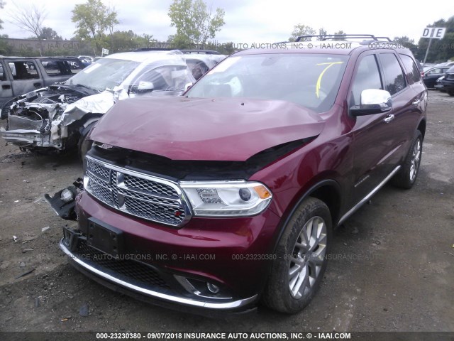 1C4RDJEG7FC782165 - 2015 DODGE DURANGO CITADEL RED photo 2