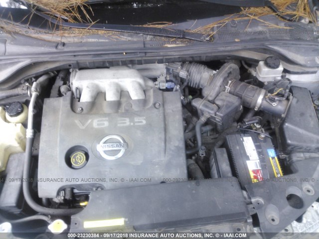 JN8AZ08W64W302483 - 2004 NISSAN MURANO SL/SE GRAY photo 10