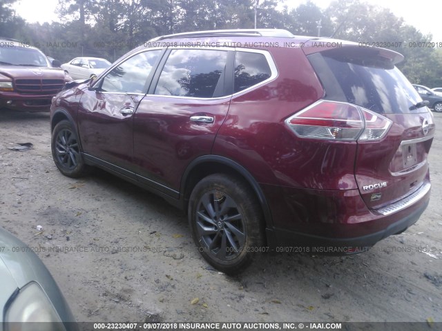 5N1AT2MT0GC790576 - 2016 NISSAN ROGUE S/SL/SV RED photo 3