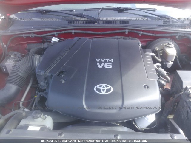 5TELU42N46Z288521 - 2006 TOYOTA TACOMA DOUBLE CAB 红色 照片 10