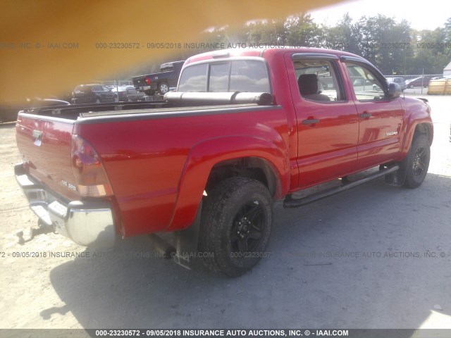 5TELU42N46Z288521 - 2006 TOYOTA TACOMA DOUBLE CAB 红色 照片 4