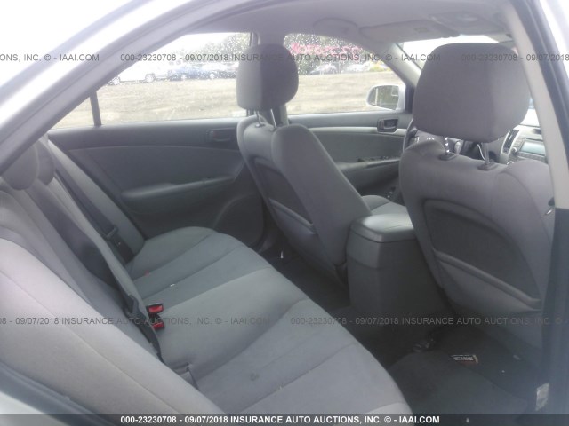 5NPET4ACXAH637107 - 2010 HYUNDAI SONATA GLS SILVER photo 8