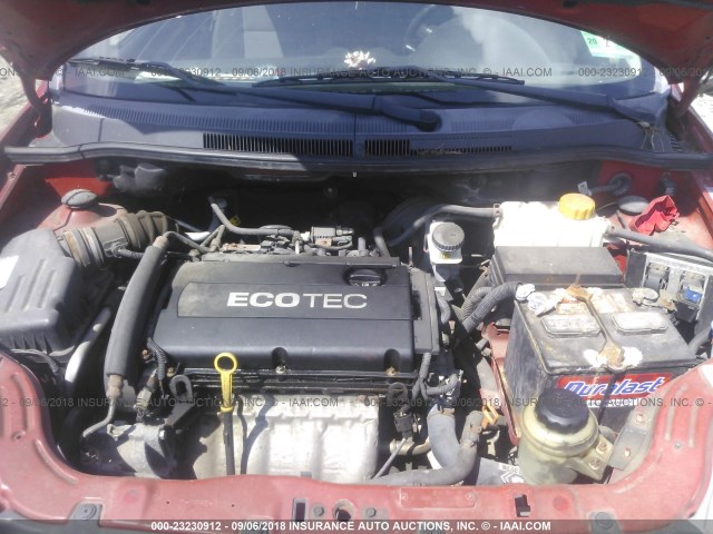 KL1TD5DEXBB227957 - 2011 CHEVROLET AVEO LS/LT Қызыл фото 10