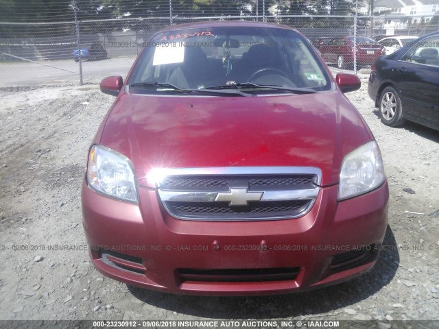 KL1TD5DEXBB227957 - 2011 CHEVROLET AVEO LS/LT Қызыл фото 6