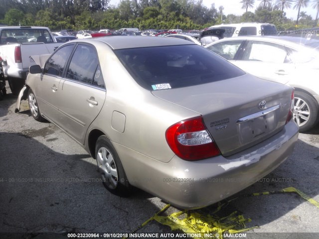 4T1BE32K03U703441 - 2003 TOYOTA CAMRY LE/XLE/SE 金色 照片 3