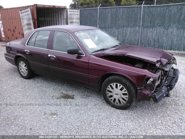 2FAFP74W25X135962 - 2005 FORD CROWN VICTORIA LX MAROON photo 1