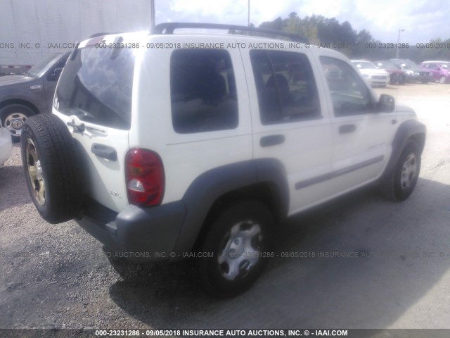 1J4GK48K03W601006 - 2003 JEEP LIBERTY SPORT/FREEDOM თეთრი ფოტო 4