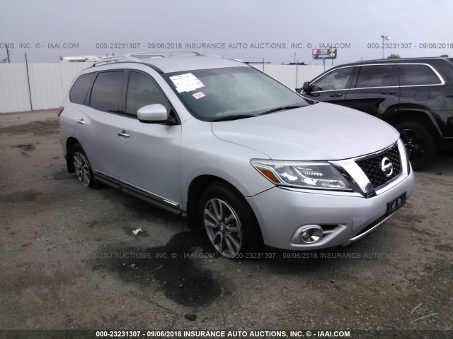 5N1AR2MN8EC697544 - 2014 NISSAN PATHFINDER S/SV/SL/PLATINUM SILVER photo 1