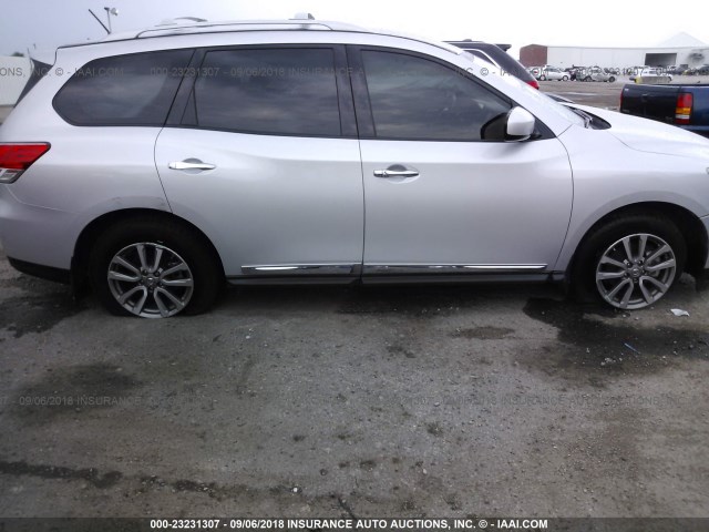 5N1AR2MN8EC697544 - 2014 NISSAN PATHFINDER S/SV/SL/PLATINUM SILVER photo 6
