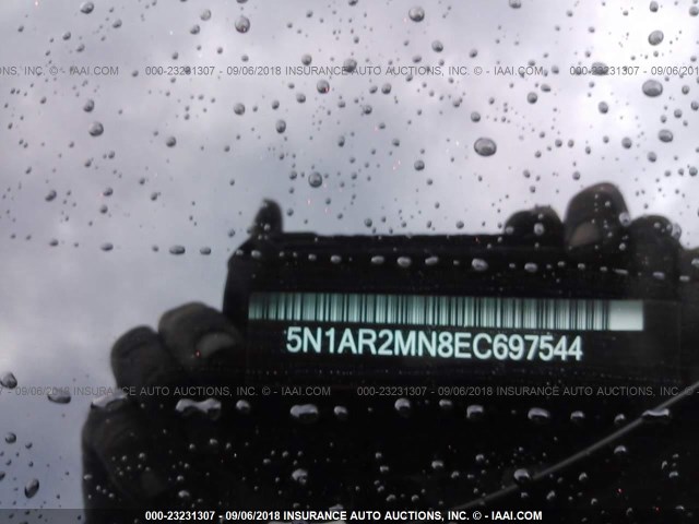 5N1AR2MN8EC697544 - 2014 NISSAN PATHFINDER S/SV/SL/PLATINUM SILVER photo 9