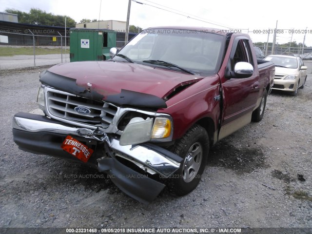 1FTZX1728XNA92942 - 1999 FORD F150 BURGUNDY photo 2