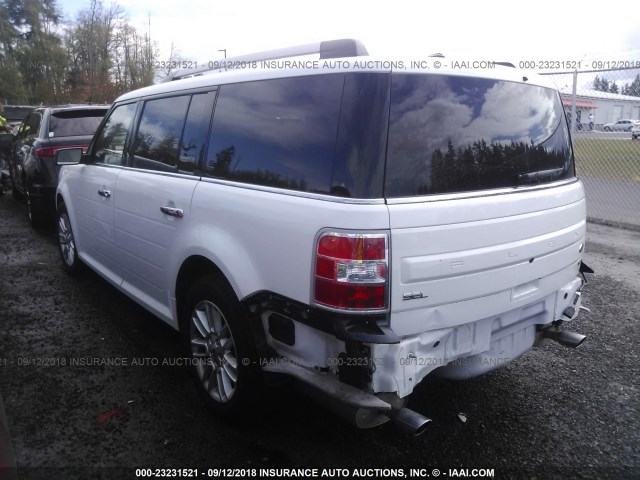 2FMHK6C88JBA14127 - 2018 FORD FLEX SEL WHITE photo 3