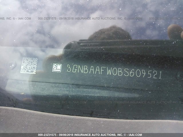 3GNBAAFW0BS609521 - 2011 CHEVROLET HHR LS შავი ფოტო 9